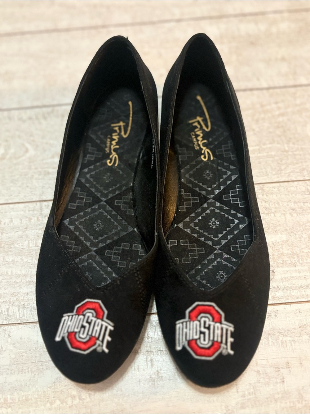 Primus Campus THE Ohio State Buckeyes Women's Slip-On Ballet Flats - Black sz10